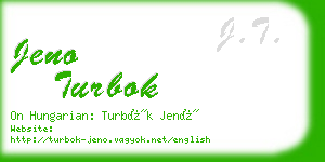 jeno turbok business card